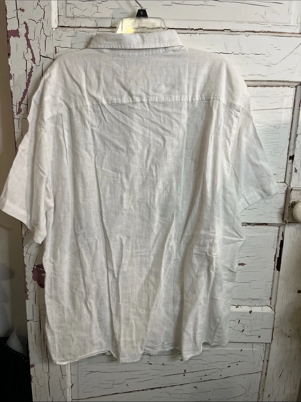 Original Weatherproof Vintage White Washable Linen Short-Sleeve Shirt XXL - Picture 3 of 3